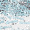 Christening Table/Invite Blue Confetti