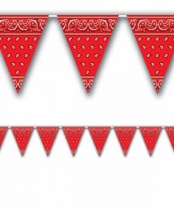 Wild West Party Bandana Print Plastic Bunting