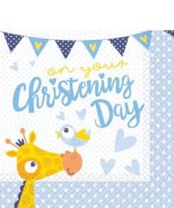 Christening Day Blue Paper Napkins