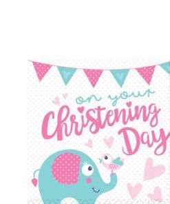 Christening Day Pink Paper Napkins