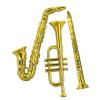 Gold Plastic Musical Instrument Decorations