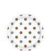 Metallic Polka Dot Party Paper Dessert Plates