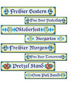 Oktoberfest Party Street Sign Cutouts