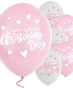 Pink Christening Day Latex Balloons
