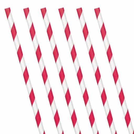 Red Stripe Paper Straws