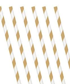 Gold Stripe Paper Straws