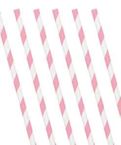 Soft Pink Stripe Paper Straws