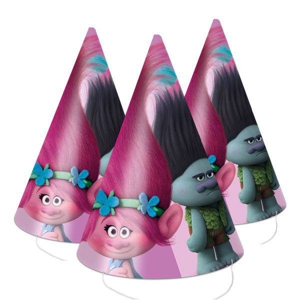 Buy Trolls Party Cone Party Hats - Fun Party Supplies