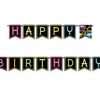 Glow In The Dark Party Happy Birthday Banner