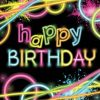 Glow Party Paper Happy Birthday Napkins