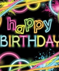 Glow Party Paper Happy Birthday Napkins
