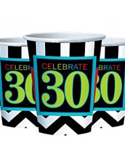 30th Birthday Chevron Party Paper Cups