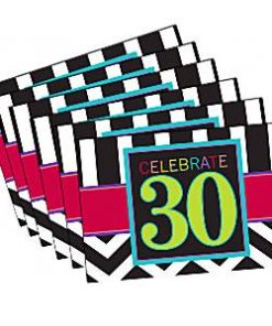 30th Birthday Chevron Party Invitation Cards