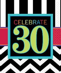 30th Birthday Chevron Party Paper Napkins