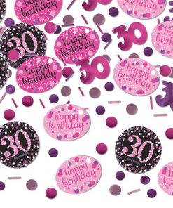 Pink Celebration Party Age 30 Confetti