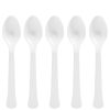 White Reusable Plastic Spoons