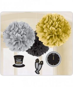 New Years Eve Party Pom Pom Decorations