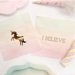 We Heart Unicorn Party Paper Cocktail Napkin