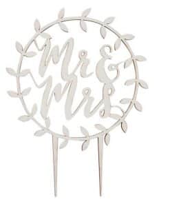 Alternative view of Wedding Beautiful Botanics Wooden 'Mr & Mrs' Cake Topper