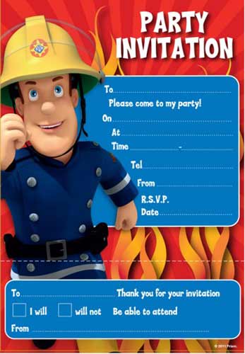 Cheap Fireman Sam Party Invites Fun Party Supplies