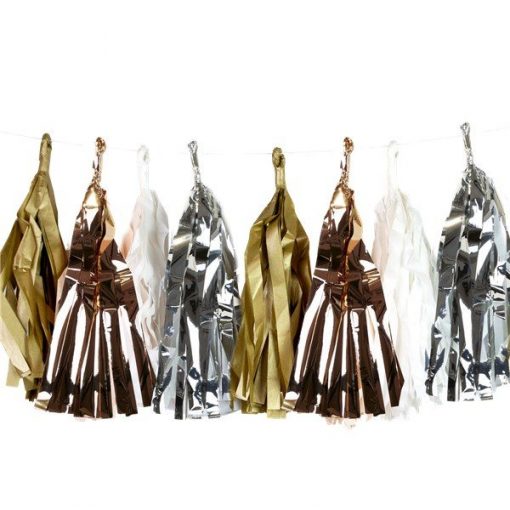 Metallic Gold Mix Tassel Garland Decoration