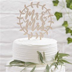 Wedding Beautiful Botanics Wooden 'Mr & Mrs' Cake Topper