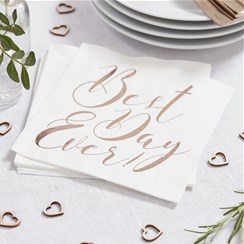 Wedding Beautiful Botanics Rose Gold Foiled Napkins