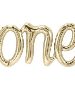 Age One White Gold Phrase Balloon Bunting