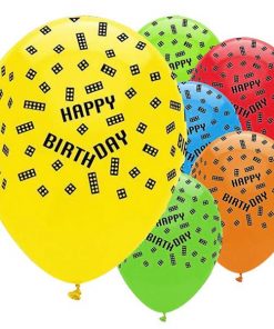 Block Party Printed Lego Latex Balloons