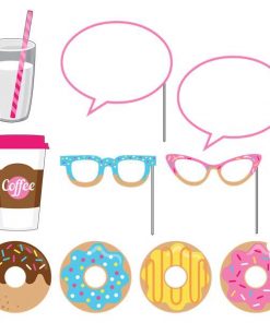 Doughnut Time Party Photo Booth Props Set