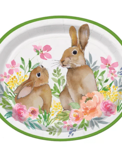 Easter Bunny Oval Paper Plates