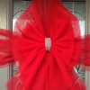 Red Deluxe Door Bow Diamante Centre