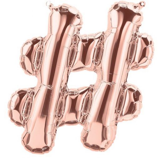 Rose Gold Letter Hashtag # Foil Balloon