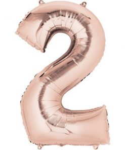 Rose Gold Number 2 Foil Balloons