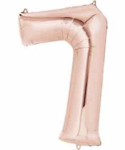 Rose Gold Number 7 Foil Balloons