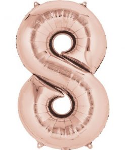 Rose Gold Number 8 Foil Balloons