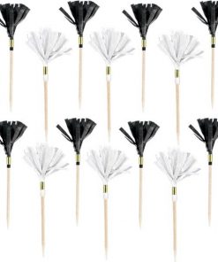 Black Buffet Paper Fan Picks