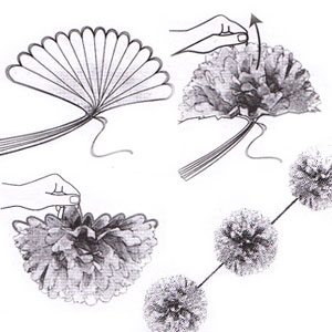 Black Pom Pom Garland Decoration