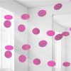 Bright Pink Glitter Hanging String Decorations