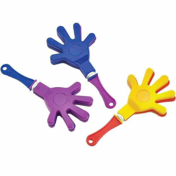 12 Mini Hand Clappers – Assorted Bright Colors – Party Favors, Goody Bags, Pinatas, Carnivals