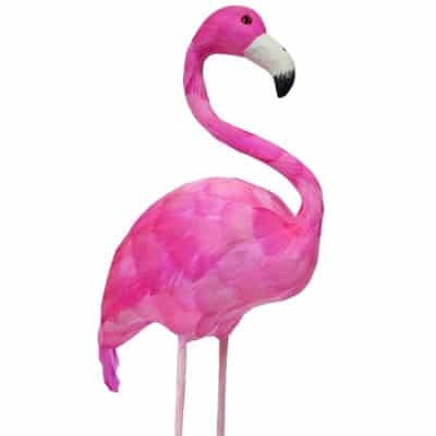 Pink Feathered Flamingo Room Prop Decoration
