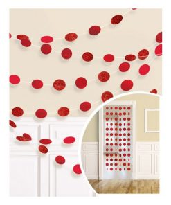 Red Glitter Hanging String Decorations