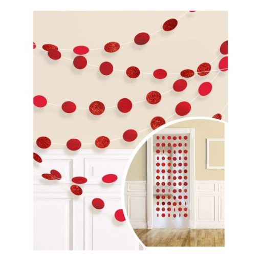 Red Glitter Hanging String Decorations