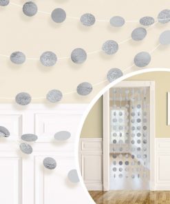 Silver Glitter Hanging String Decorations