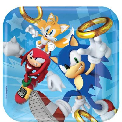 Sonic The Hedgehog Square Paper Plates