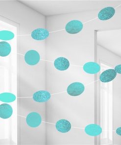 Turquoise Glitter Hanging String Decorations