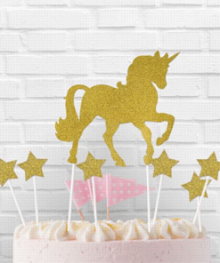 Unicorn Gold Glitter Cake Topper