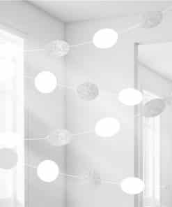 White Glitter Hanging String Decorations