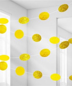 Alternative view of Yellow Glitter Hanging String Decorations - 2.1m (Pk 6)