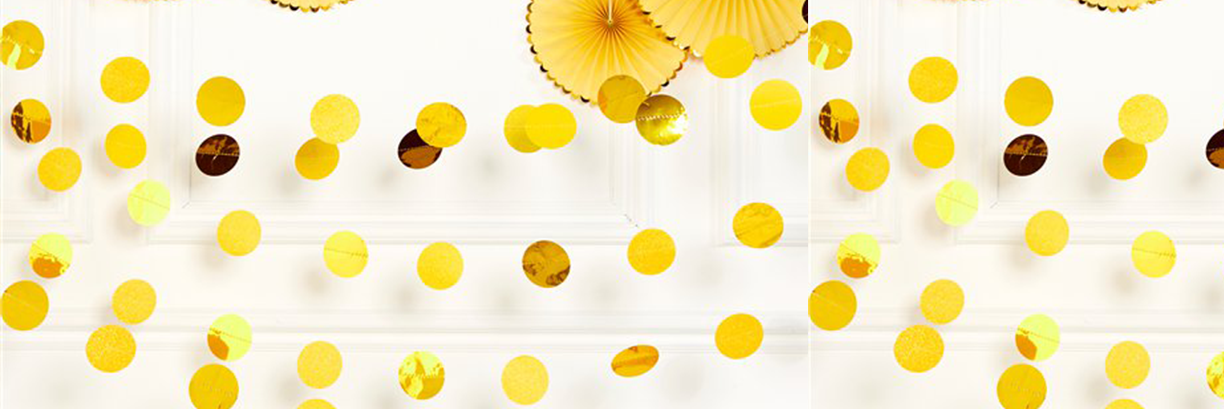 Yellow Glitter Hanging String Decorations